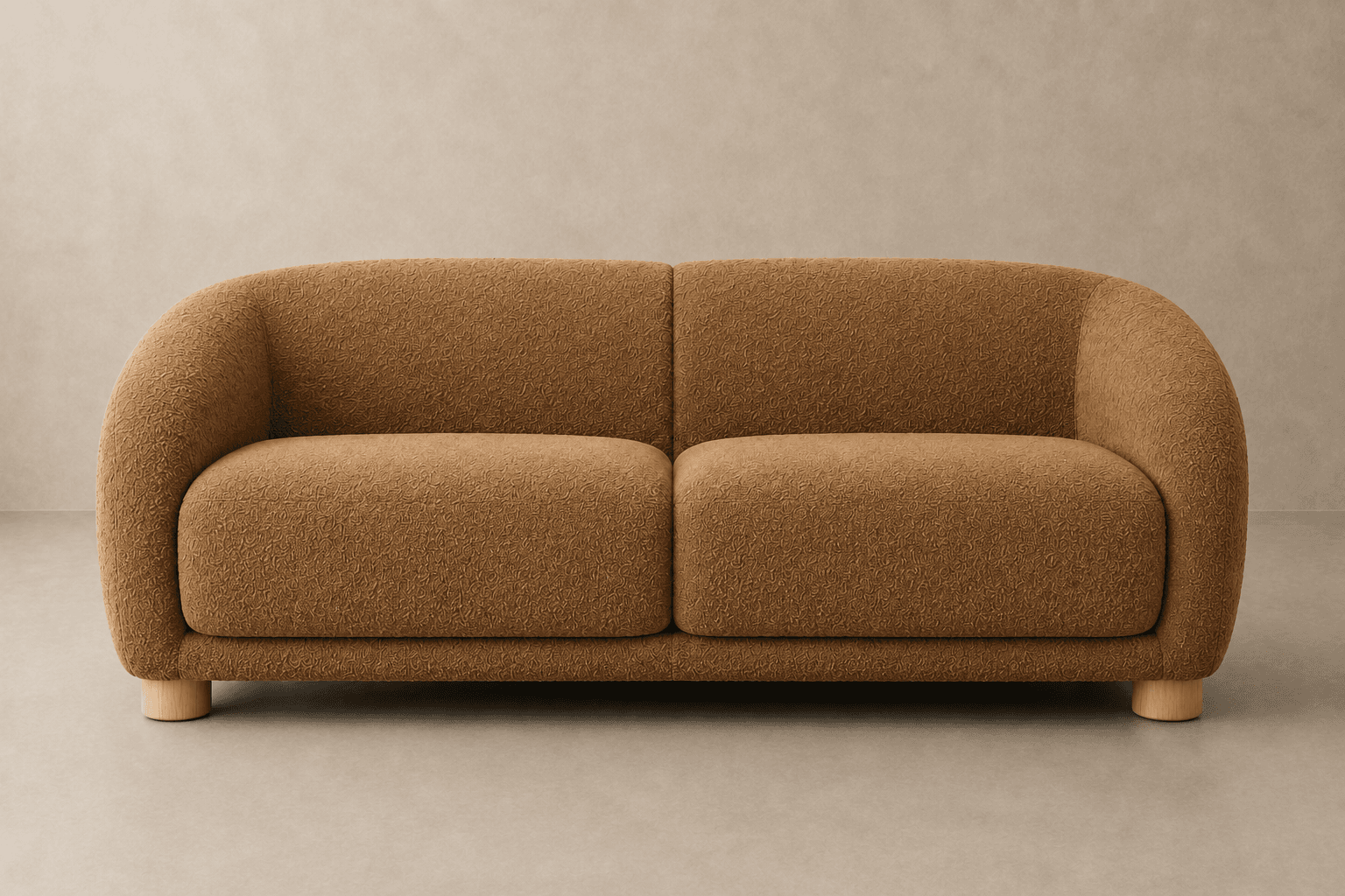 Taupe Sculptural Lounge Sofa