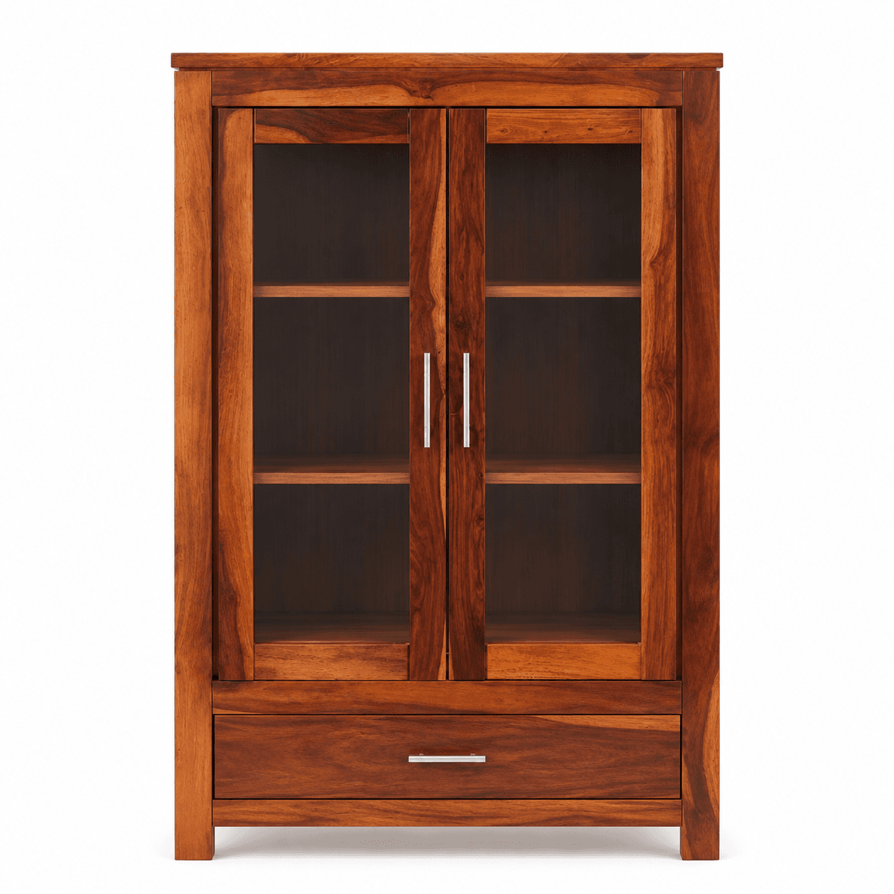 Sheesham Wood Storage Cabinet Solid Semi Open BookShelf