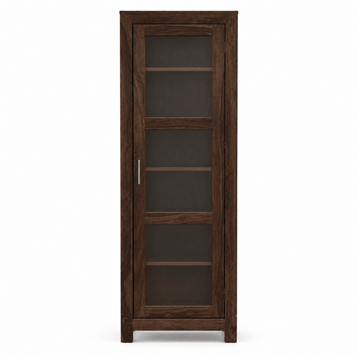 Credenza Wooden Bookshelf Cabinet With Glass Door Storage