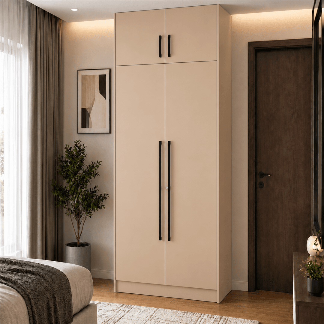 2 Door Wardrobe With Loft in UL 695 Sepia Beige