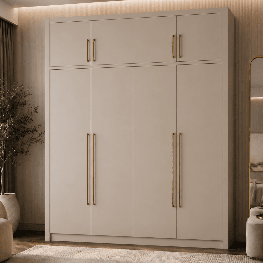 4 Door Wardrobe with Loft, 2 Drawers & 2 Hanging Spaces | Without Mirror | (Barley)